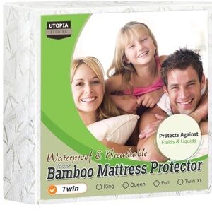 Utopia Bedding Waterproof Twin Size Bamboo Mattress protector NIB
